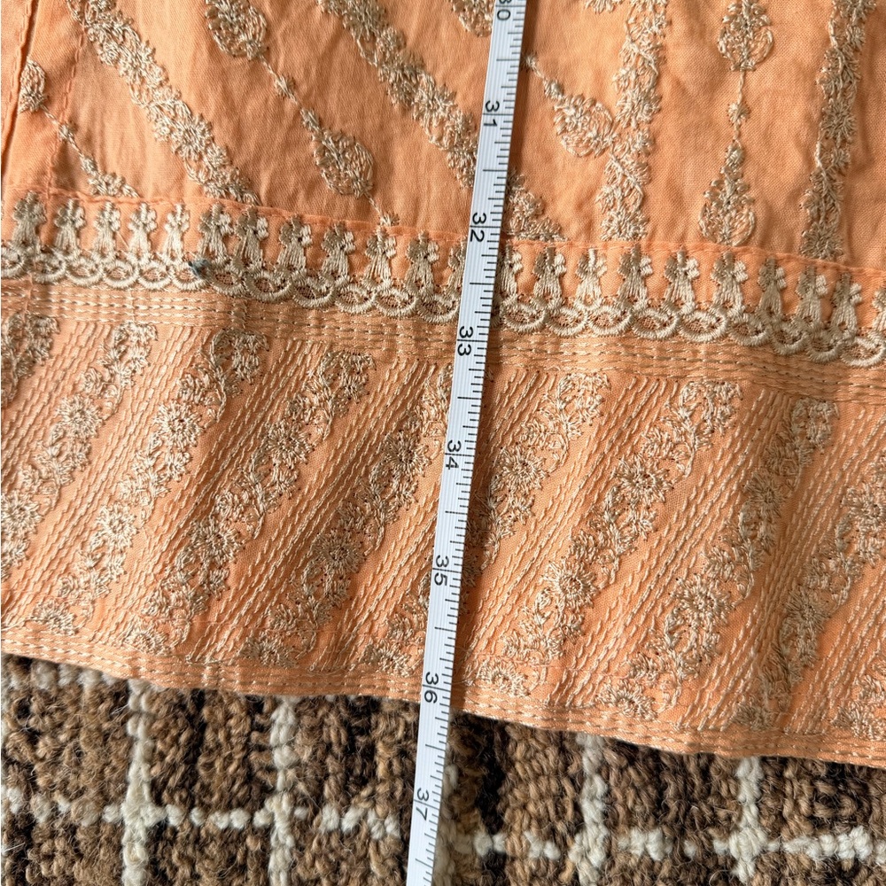 Orange Embroidered Kurta - Picture 5 of 7